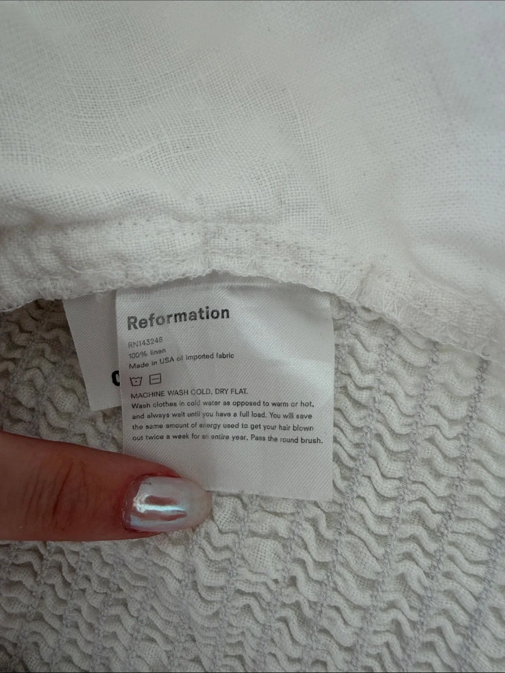 Reformation White Puff-Sleeve Wrap Top
